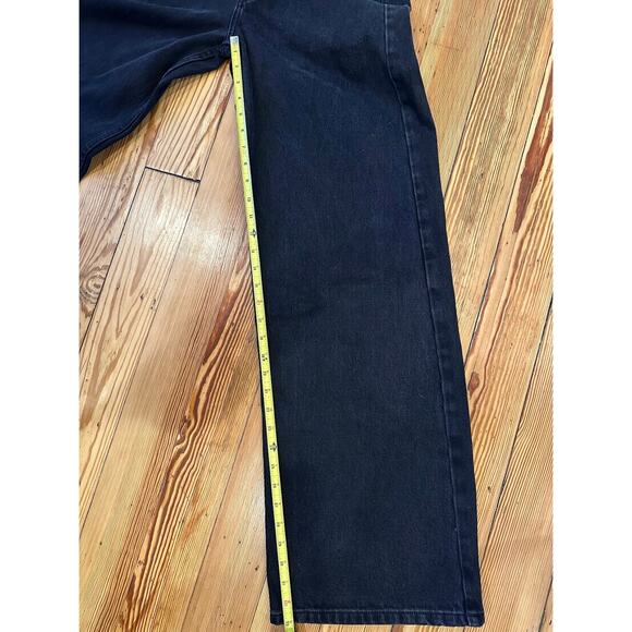 Pool House New York Tokyo Dad Jeans Baggy Wide-Leg Black Dark Wash 30 - Picture 11 of 12